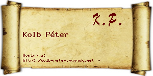 Kolb Péter névjegykártya