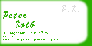 peter kolb business card